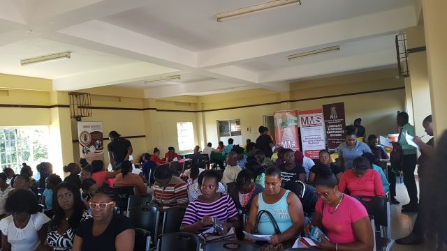 A large number of persons attended the MMS job fair that was held in Mandeville.